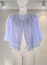 Vintage Lovely Lilac Double Nylon Peignoir Bed Jacket - Ingrasyl - MEDIUM