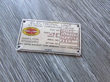 Electronic Unit Jet Engine Temp Limiter Hamilton Standard Identification Badge