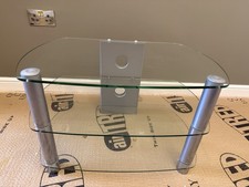 Clear Glass & Silver Corner TV