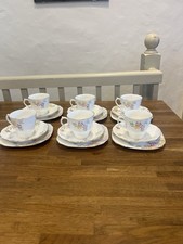Royal Albert Crown China 6 X Trio Of Tea Cups Saucers & Side Plates Pattern A785
