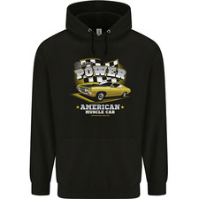 USA Muscle Car American Power Mens 80% Cotton Hoodie