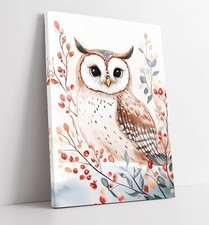 CUTE OWL IN SNOWY LANDSCAPE