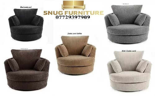 Jumbo cord swivel - chair/, grey