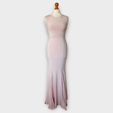 Jane Norman 8 Pink Dress Bodycon Mermaid Long Maxi Jersey Mesh Occasion Party