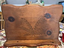 Vintage Book Rest Carved Wheat