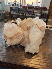 Clear quartz crystal - clear, cluster