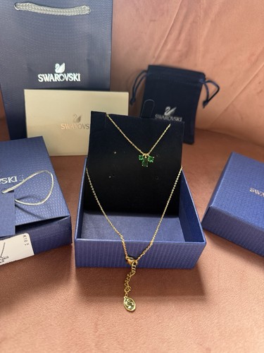 Green swarovski necklace gold - swarovski,