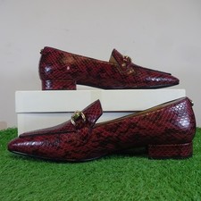 Russell & Bromley Loafer Shoes Size 5 Womens Red Stranger 2 Bordeaux Snake Print