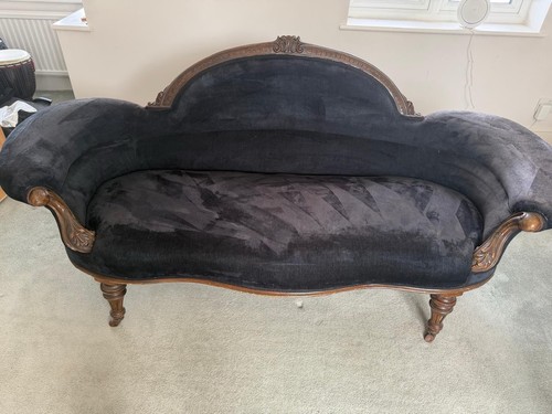 Antique blue velvet victorian - antique,
