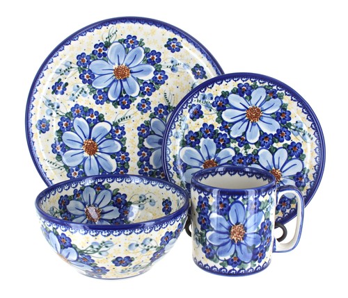Blue rose polish pottery - blue,