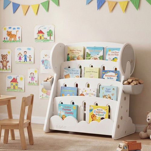Tier kids bookshelf - 4-tier, toddler