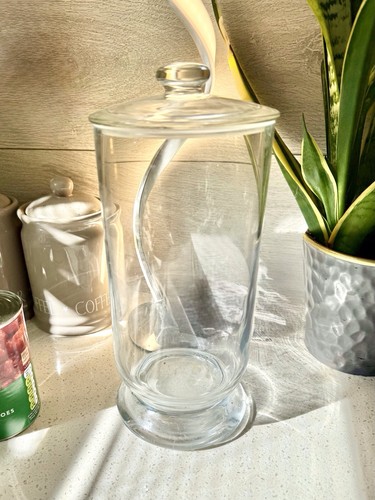 Tall glass jar with - with, heavy
