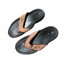 Mens Vintage 2001 Oakley Leather Brown Flipflops