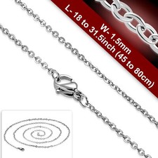 1.5mm wide Oval Link Chain