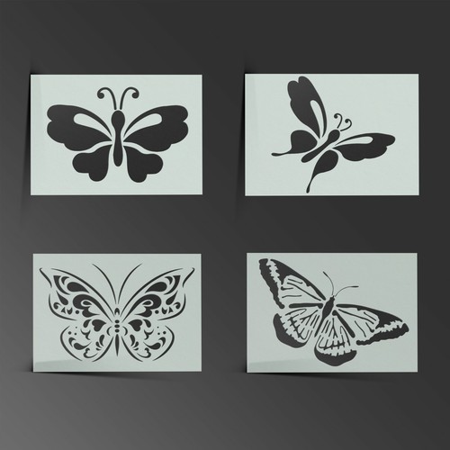 Butterfly stencil shabby chic - butterfly,