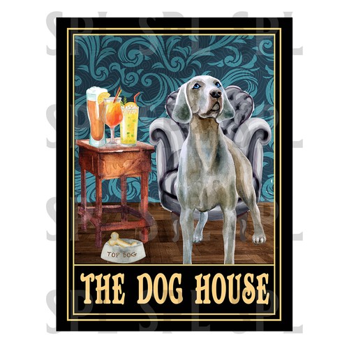 The dog house weimaraner retro - house,