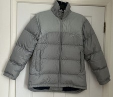 NIKE Women's Jacket Puffer Coat Down Fill Grey Ladies Size Small 