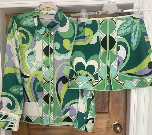 Zara green retro - print, coord
