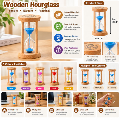 Sand hourglass timer - sand, 1/3/5
