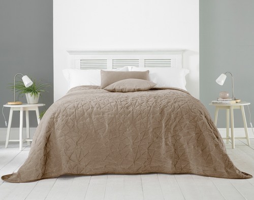 Velvet quilted bedspread - quilted,