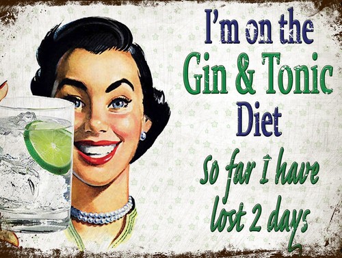 Gin tonic diet retro - gin, &