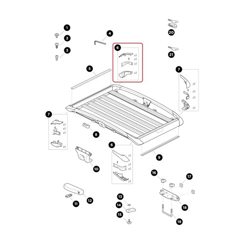 Thule frame corner - frame, section