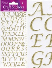 Eleganza Craft Stickers self adhesive glitter diamante numbers letters alphabet