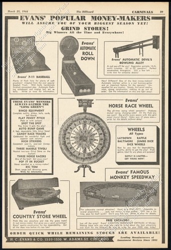 1944 evans carnival - 1944, games