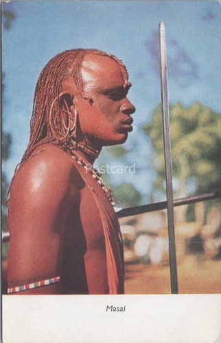 Ethnic postcard masai warrior - postcard:,