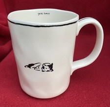 ANTHROPOLOGIE ALTA STONEWARE ‘QUIET TIME’ MUG FEATURING A LOUNGING DOG VGC