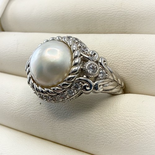 Judith ripka ring pearl halo - ripka,