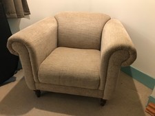 dfs cream fabric armchair