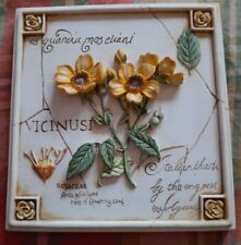 Yellow Rose 3D Wall Plaque " Rosaceae " M&S Hand Painted Marks & Spencer