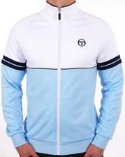 Sergio Tacchini Mens Orion Track Top Sky Blue/White- Retro Tracksuit Jacket, 80s