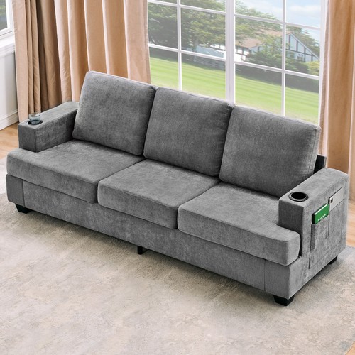 Chenille 3 seater sofa - 89'', 3-seater
