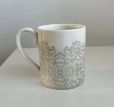 Denby Monsoon Home Filigree Silver Fine Bone China Can Mug