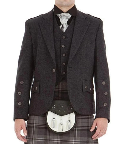 Charcoal grey argyle jacket - grey,