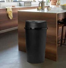 60L ALL BLACK TOUCH TOP BIN / DUSTBIN / RUBBISH BIN / KITCHEN / HOME / PLASTIC