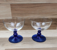 2 x Vintage Cobalt Blue Stem &