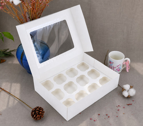 Hole white cupcake boxes - cupcake,
