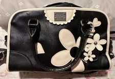 Floozie Frost French Handbag - Black With White Flowers, Used