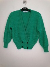 St Michael Vintage Mohair Blend Green Cardigan UK 8-10