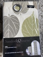 Sandown & Bourne Leaf Print Lined Eyelet Curtains Brand New W168 X D137cm