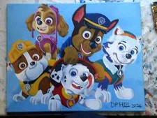 Paw Patrol hand painted acrylic on 16"x20" canvas