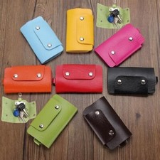 Unisex Leather Key Holder Wallet Purse Bag Case Key Ring Pouch Safe Hanger Gift