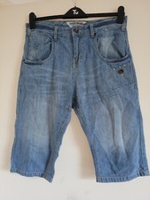 Stylish Mens Twisted Soul Denim Shorts Size 32W