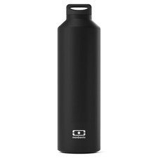 MONBENTO - Insulated Water Bottle MB Steel Onyx 17 Oz - Stainless Steel - Lea...