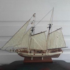 1/70 Crafts Wooden Sailing Boat Unfinished Ship Vessel Vintage Puzzle DIY for