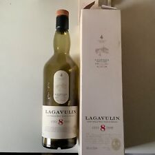 Empty Lagavulin 8 year old single malt bottle and box