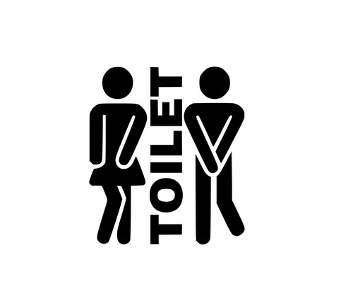 Toilet door sign sticker - door,